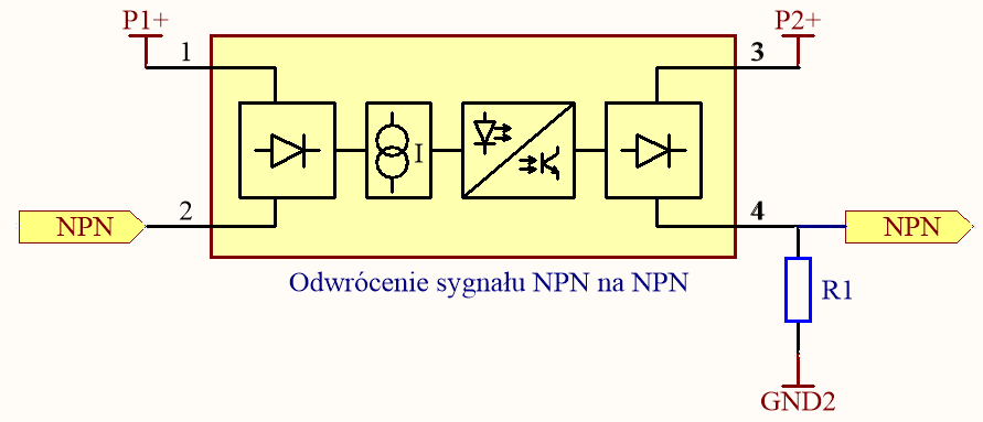 Odwrócenie sygnału NPN