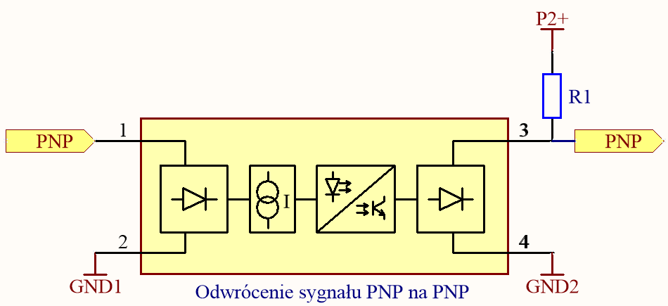 Odwrócenie sygnału PNP